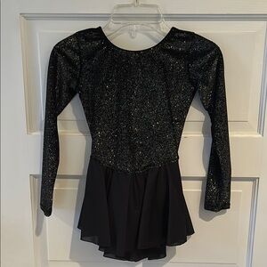 Girls black Sparkly Long Sleeve Dress